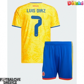 Kolumbie Luis Diaz #7 Dětské Domácí dres komplet MS 2026 Krátký Rukáv (+ trenýrky)